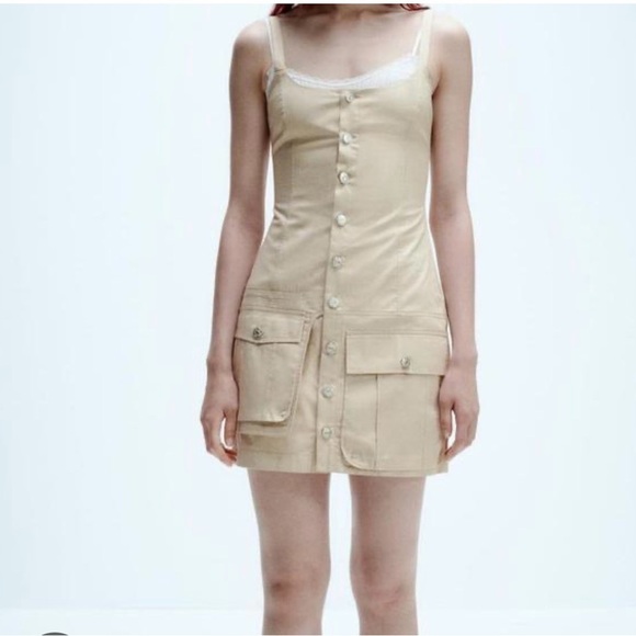 Zara cargo Beige Casual Dress - Picture 3 of 6